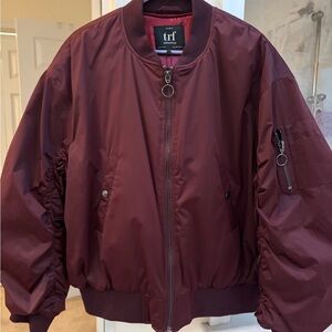 Brand NEW TRF Burgundy Bomber Jacket